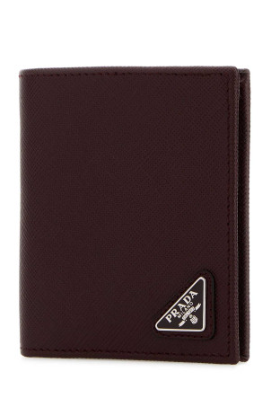 Burgundy leather wallet PRADA (2MO004QHH)