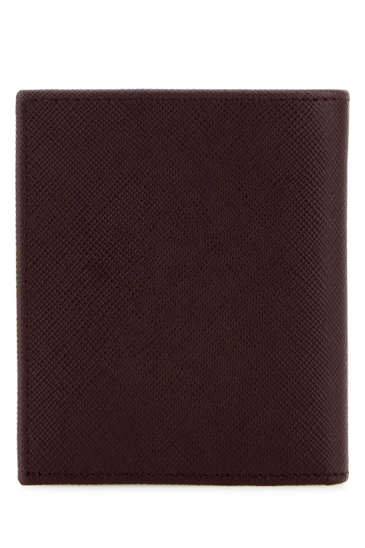 Бургундский кожаный кошелек PRADA (2MO004QHH)