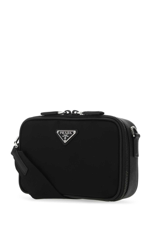 Black leather and nylon crossbody bag Black PRADA (2VH070VXMP2DMH)