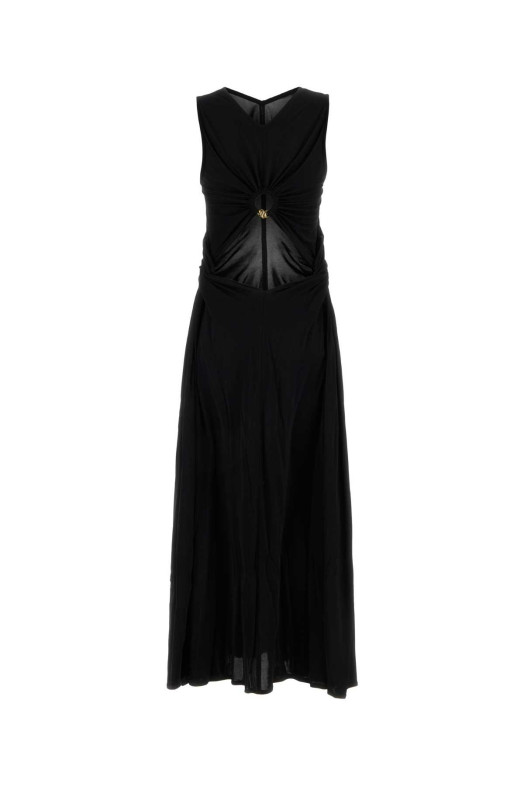 Длинное платье из черного джерси, черное, BOTTEGA VENETA (772479VKUQ0)