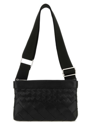 Черная кожаная сумка через плечо Duo Intrecciato от BOTTEGA VENETA (778084V3R54)