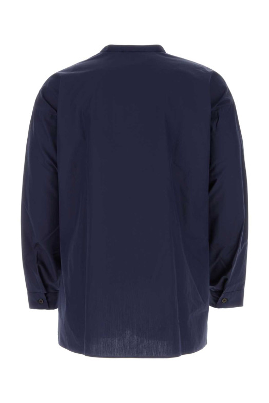 Рубашка оверсайз из поплина темно-синего цвета Blue PRADA (UCN509S23112U4)
