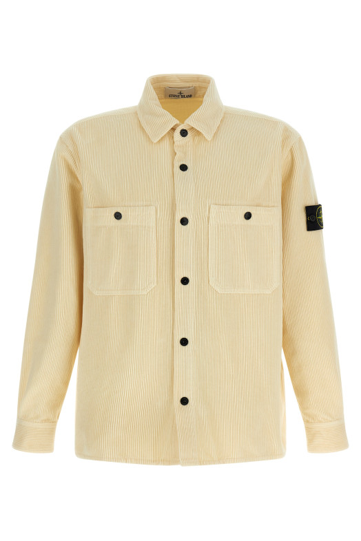 Рубашка из ребристого бархата, бежевого цвета STONE ISLAND K2S151200012S0212V0093