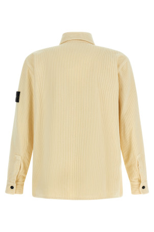Ribbed velvet overshirt Beige