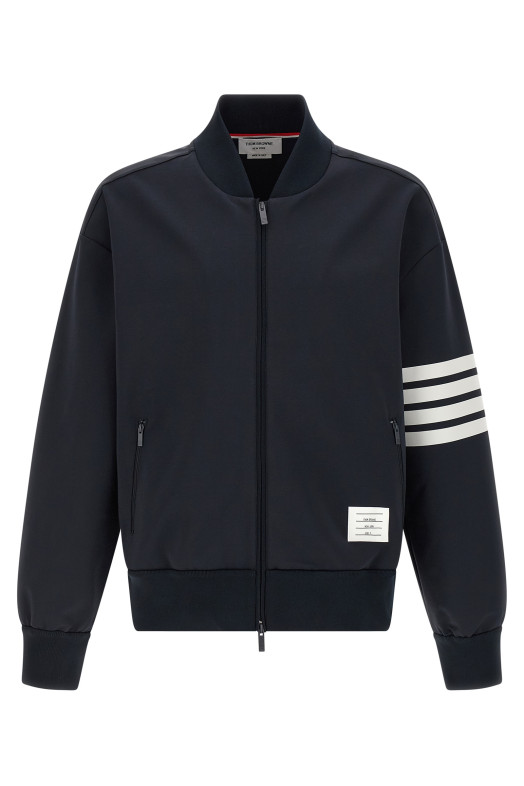 Техническая бомбер-куртка из вискозы, синяя THOM BROWNE MJT569AJ0242415