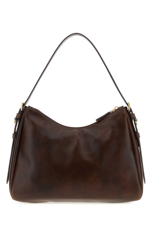 Dark brown leather shoulder bag PRADA (1BC301VLEY2ZRN)