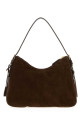 Dark brown suede shoulder bag PRADA (1BC301VLVO2C4S)