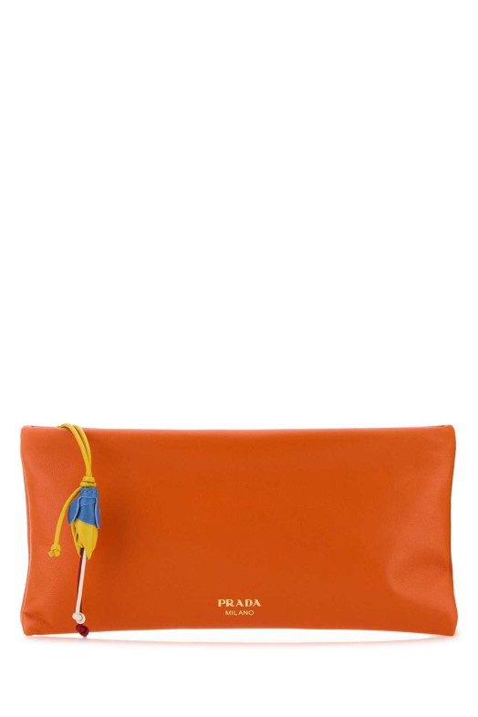 Оранжевый чехол из кожи наппа, красный, PRADA (1MS0202G6Z)