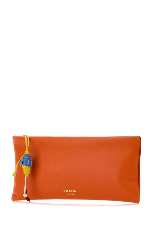 Оранжевый чехол из кожи наппа, красный, PRADA (1MS0202G6Z)