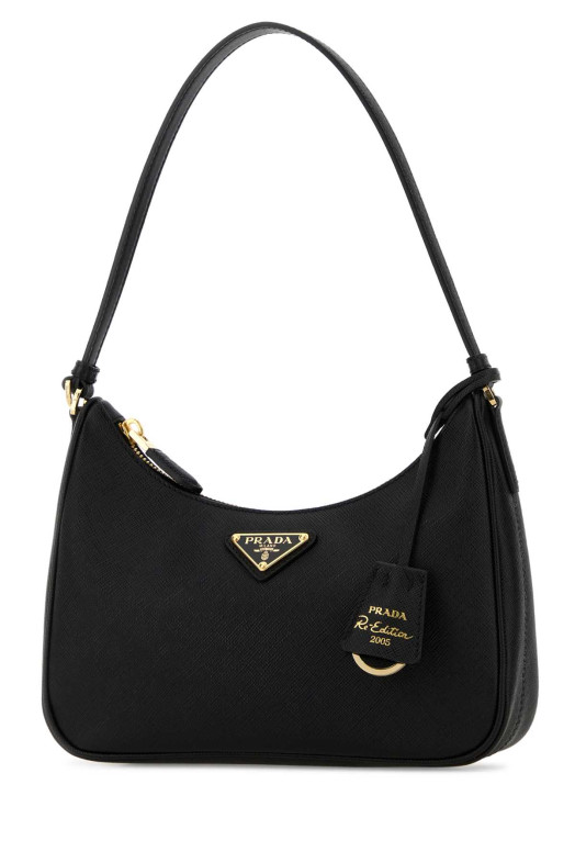 Черная кожаная сумка через плечо Prada Re-Edition 2005 PRADA (1N204WNZV)