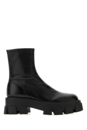 Black nappa leather Monolith ankle boots Black PRADA (1U117OFG055L68)