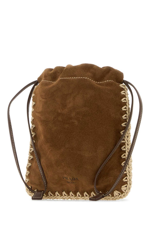 Chocolate suede phone holder PRADA (1ZT0922FP1)