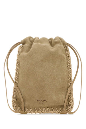 Чохол для телефону з замші кольору капучино PRADA (1ZT0922FP1)