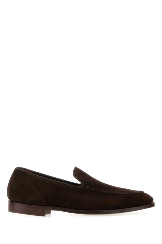Dark brown suede Salcombre loafers CROCKETT&JONES (20210AS02L7)