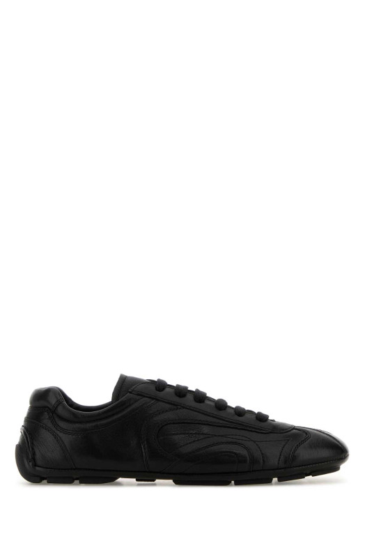 Кроссовки Montecarlo Re-Edition 2005 из чёрной кожи наппа, чёрные, PRADA (4E1165FG001EFX)