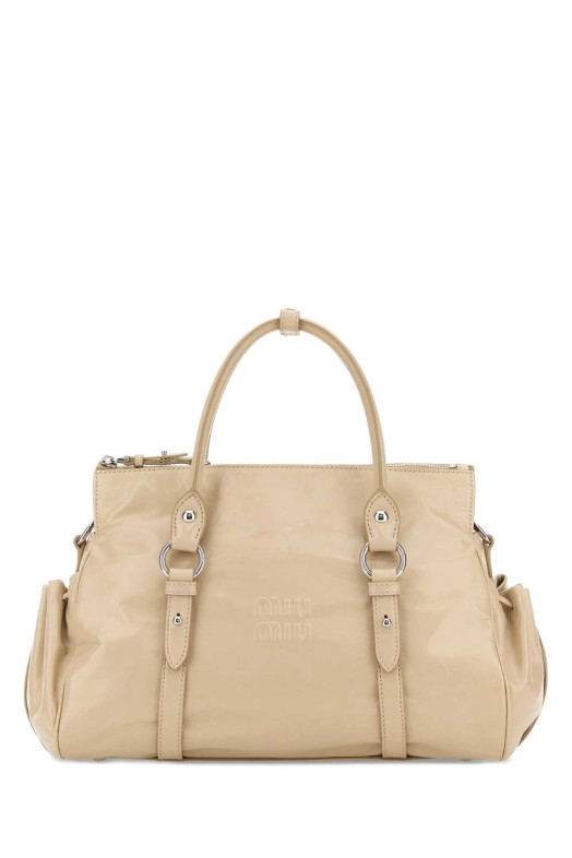 Кожаная сумочка MIU MIU песочного цвета (5BA3282A44)