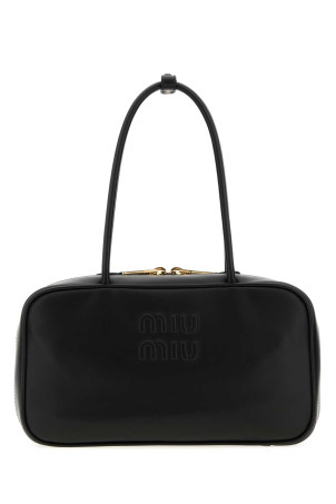 Black leather shoulder bag Black MIU MIU (5BB1722CRW)