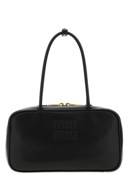 Черная кожаная сумка через плечо MIU MIU (5BB1722CRW)