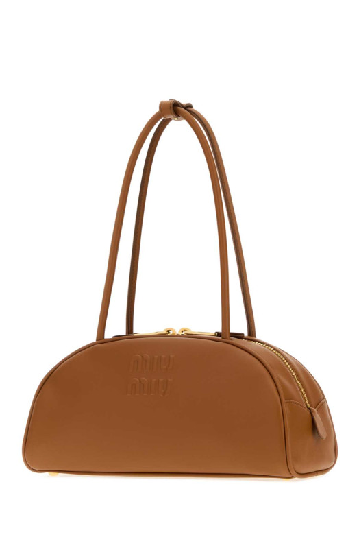 Сумка через плечо «Beau» из кожи карамельного цвета MIU MIU (5BB1932CRW)