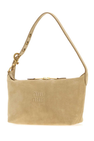 Beige suede shoulder bag MIU MIU (5BC2162CSS)
