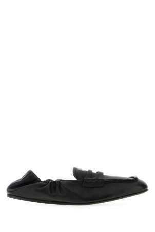 Black nappa leather Ruches loafers Black MIU MIU (5D341EFD005EFX)