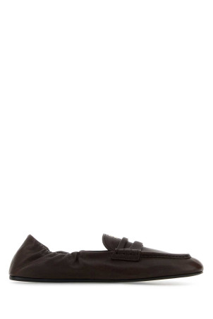 Dark brown nappa leather Ruches loafers MIU MIU (5D341EFD005EFX)