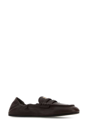 Dark brown nappa leather Ruches loafers MIU MIU (5D341EFD005EFX)