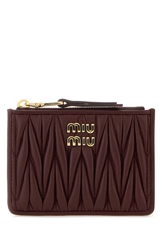 Картодержатель из бургундской кожи наппа MIU MIU (5MC093AFPP)