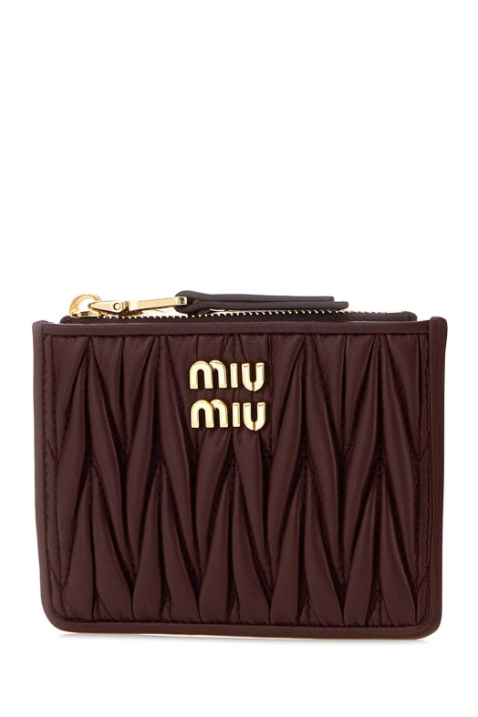 Картодержатель из бургундской кожи наппа MIU MIU (5MC093AFPP)