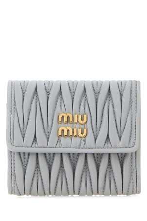 Pastel light blue leather wallet MIU MIU (5MH058AFPP)