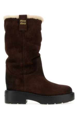 Dark brown suede boots MIU MIU (5U270EFZF553AE4)