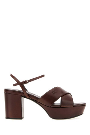 Chocolate leather sandals MIU MIU (5XP917F075V69)