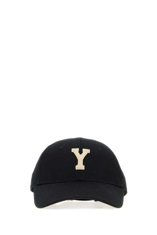 Black cotton baseball cap Black and white SAINT LAURENT (8168713YR57)