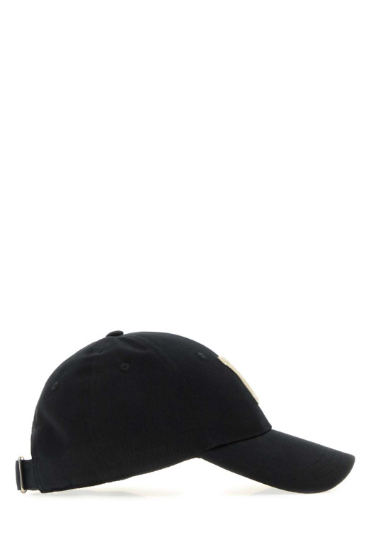 Black cotton baseball cap Black and white SAINT LAURENT (8168713YR57)