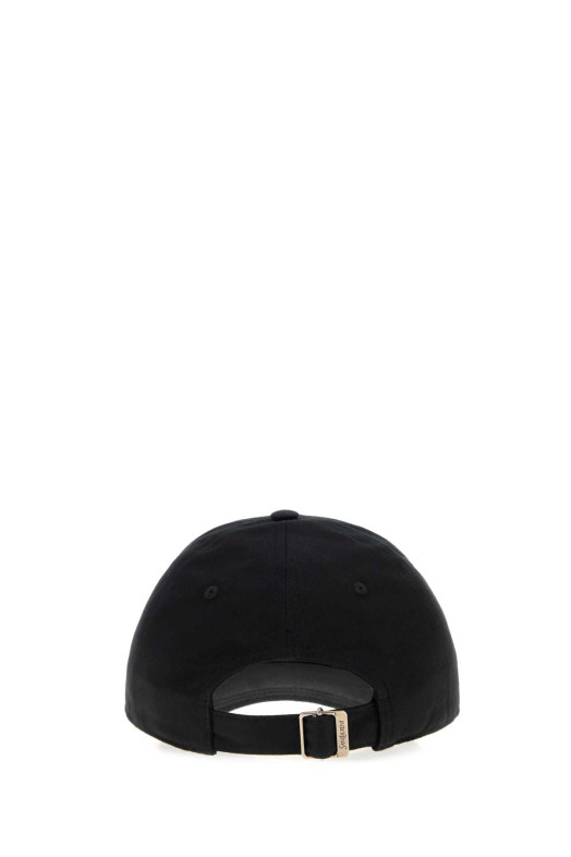 Black cotton baseball cap Black and white SAINT LAURENT (8168713YR57)