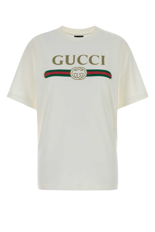 White cotton blend t-shirt GUCCI (865015XJHUF)