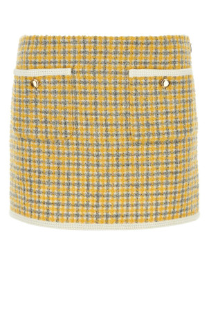 Two-tone bouclÃ© mini skirt MIU MIU (MG2054S23213LK)