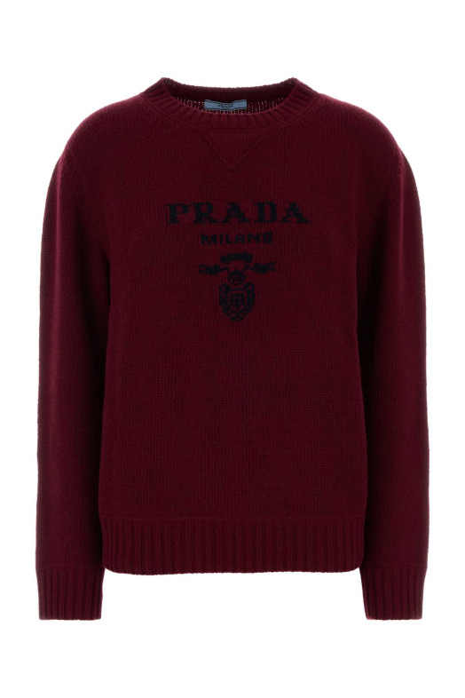 Свитер из шерстяной смеси бордового цвета PRADA (P24G1VS2321YMW)