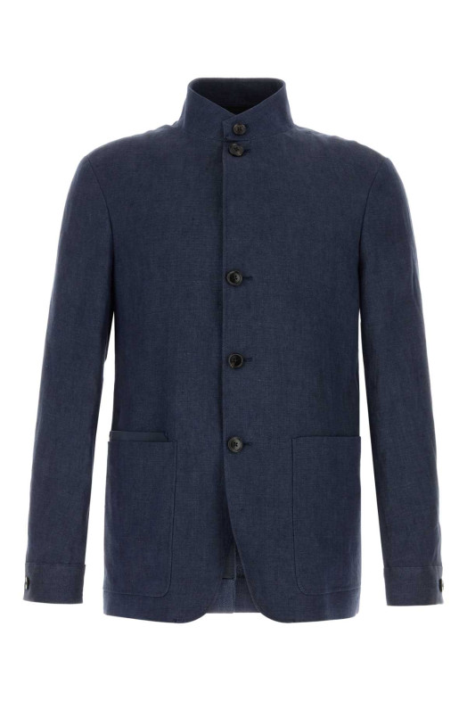 Navy blue linen blazer ZEGNA (R373C74A31VHKQ0)