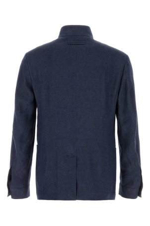 Navy blue linen blazer ZEGNA (R373C74A31VHKQ0)
