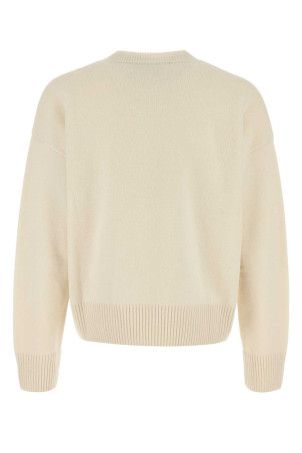 Ivory wool blend sweater AMI (UKS820KN0071)