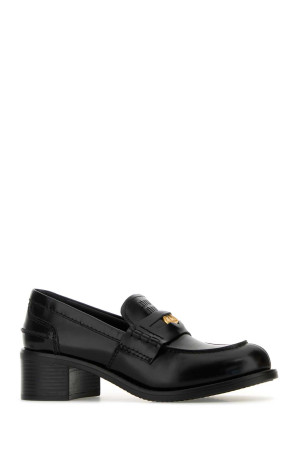 Black leather loafers Black MIU MIU (5D276EF050055)