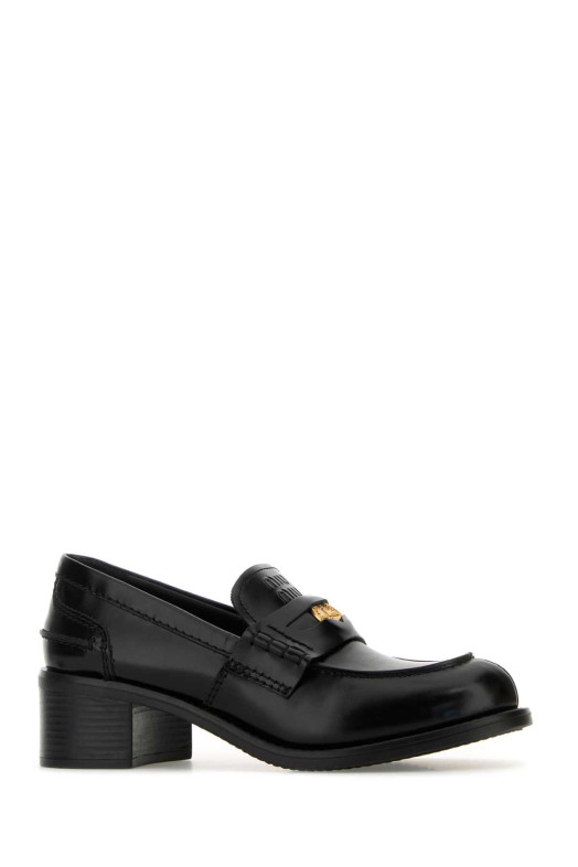 Черные кожаные лоферы MIU MIU (5D276EF050055)