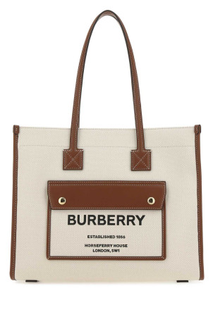 Сумка для покупок Freya из полотна цвета слоновой кости BURBERRY (8044138)
