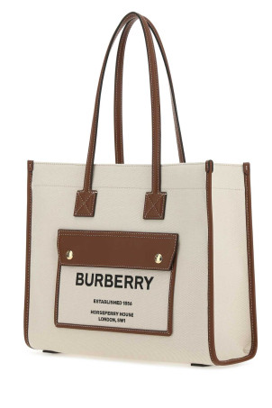 Сумка для покупок Freya из полотна цвета слоновой кости BURBERRY (8044138)