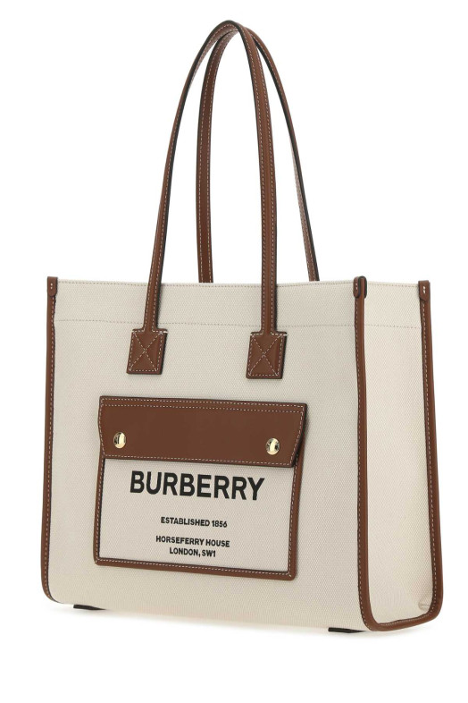Сумка для покупок Freya из полотна цвета слоновой кости BURBERRY (8044138)