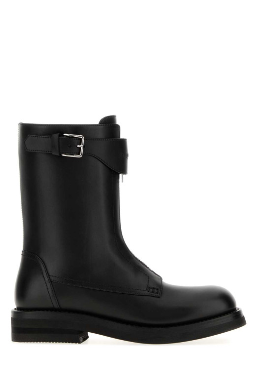 Черные кожаные сапоги Black ALEXANDER MCQUEEN (864938WHAE3)
