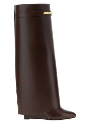 Chocolate leather Shark boots Brown GIVENCHY (BE703XE1J7)