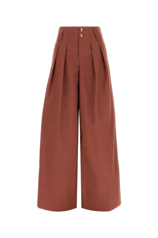 Red cotton wide-leg pant CHLOE (CH26APA15041)