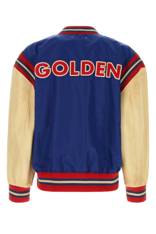 Multicolor nylon and leather bomber jacket GOLDEN GOOSE DELUXE BRAND (GMP02792P002665)